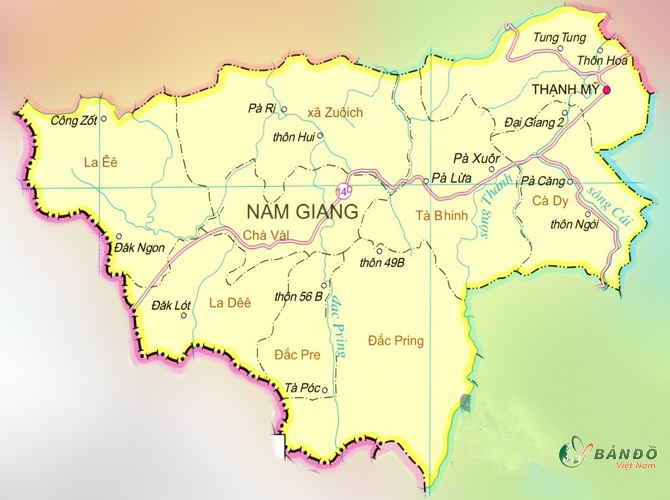 Bản đồ hành chính huyện Nam Trà My