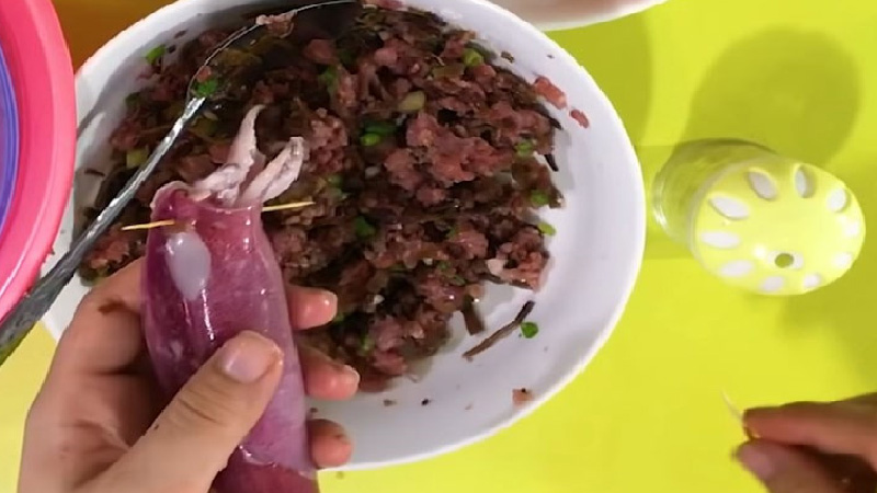 Cách làm món mực nhồi thịt nướng