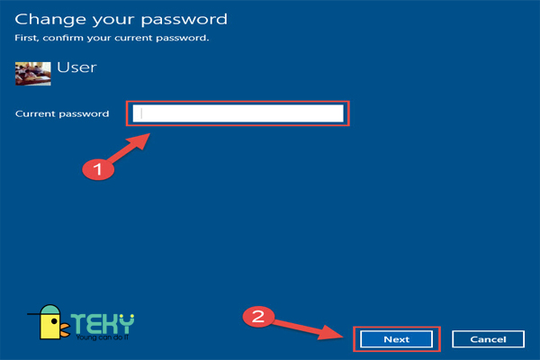 Cách thay đổi mật khẩu cho windows 10 Bước 2.2