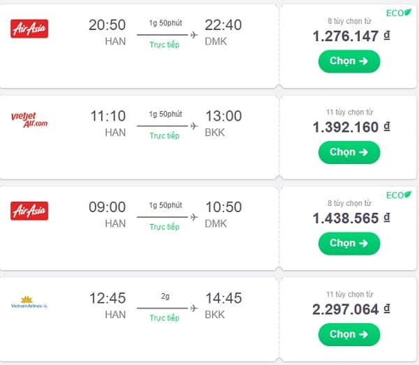 Kinh nghiệm săn vé máy bay giá rẻ đi Thái Lan, sử dụng trang web so sánh giá vé SkyScanner