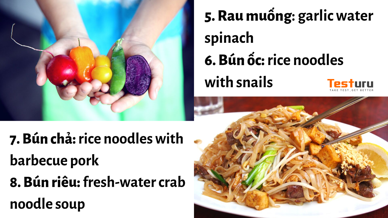 20 món ăn Việt Nam bằng tiếng Anh