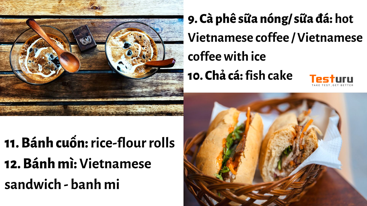 20 món ăn Việt Nam bằng tiếng Anh