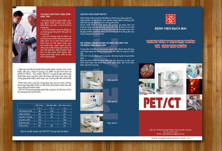 Thiết kế Brochure Trung tâm Y học Hạt nhân và Ung thư bướu của Bệnh Viện Bạch Mai do Sao Kim thực hiện