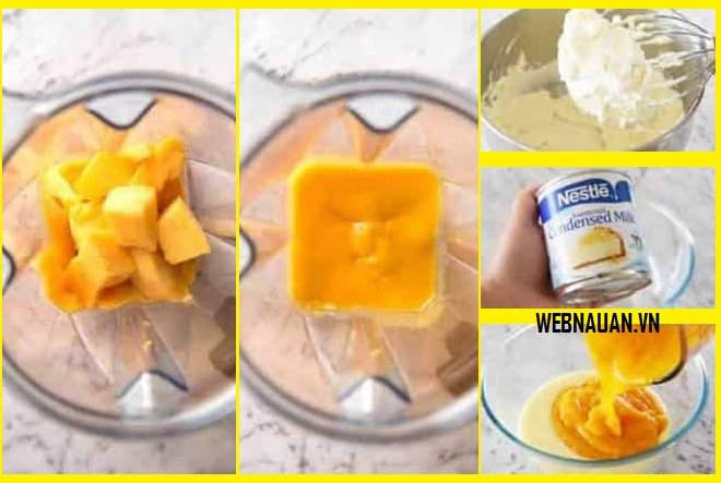 cách làm kem xoài đơn giản với whipping cream