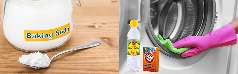 Cách vệ sinh máy giặt Samsung cửa trên bằng Bakinh Soda và giấm