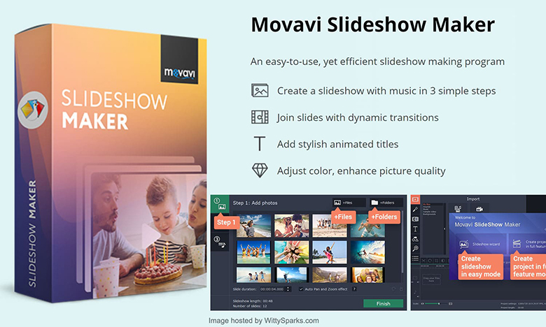 App làm video trên máy tính Movavi Slideshow Maker