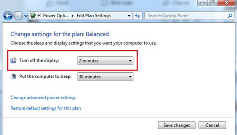 Điều chỉnh thời gian tắt màn hình laptop cho Windows 7 và 8 bước 3