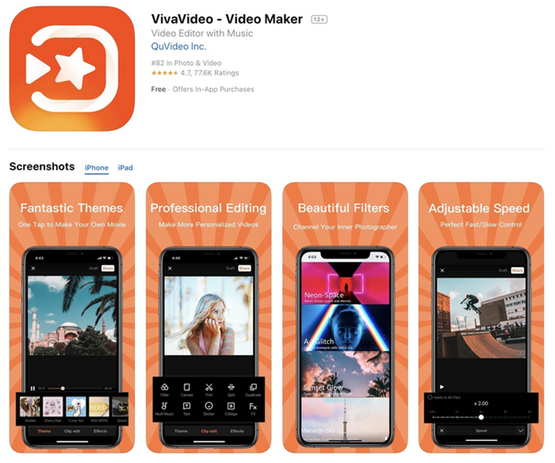 Phần mềm VivaVideo cách làm video ảnh ghép nhạc trên điện thoại