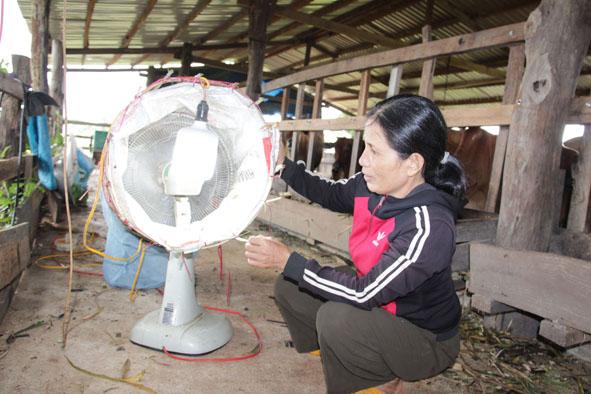 Bà Nguyễn Thị Liên tự chế tạo chiếc máy hút muỗi từ những vật dụng sẵn có trong gia đình.