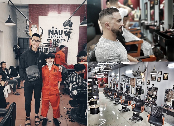 không gian làm tóc tại Nâu barbershop