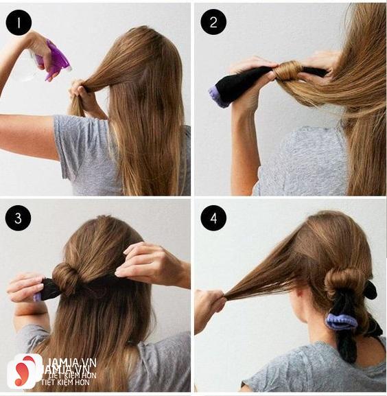 Làm tóc xoăn bằng cách xoắn ốc sên