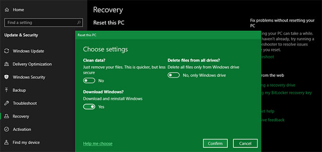 Khôi phục cài đặt gốc cho Windows 10 bằng tùy chọn "Fresh Start"
