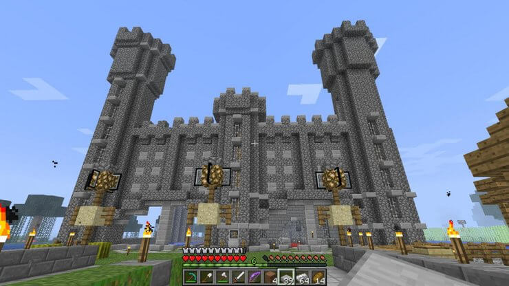 Đá mịn xây công trình trong Minecraft