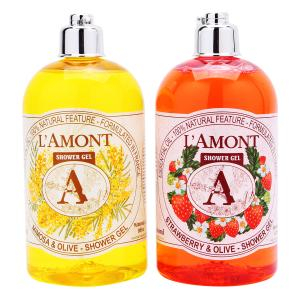 Combo sữa tắm Lamont En Provence Mimosa Shower Gel hương dâu + Strawberry Shower Gel hương hoa Mimosa
