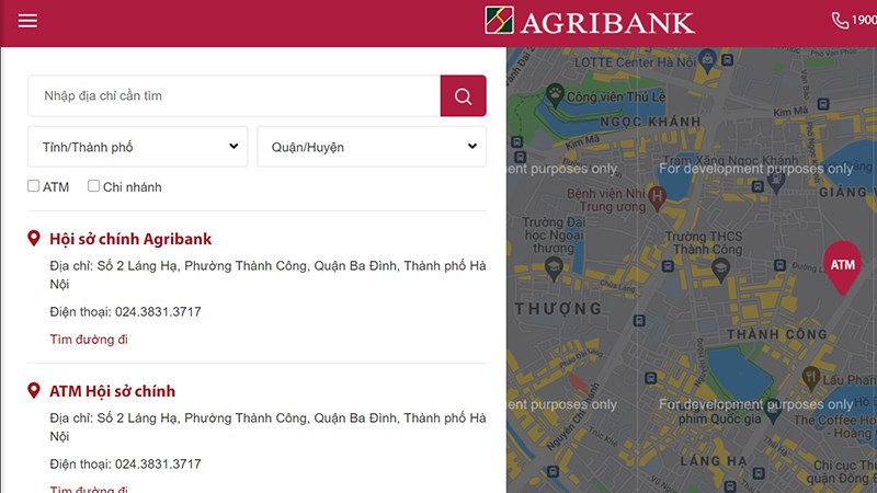 Tra cứu chi nhánh Agribank