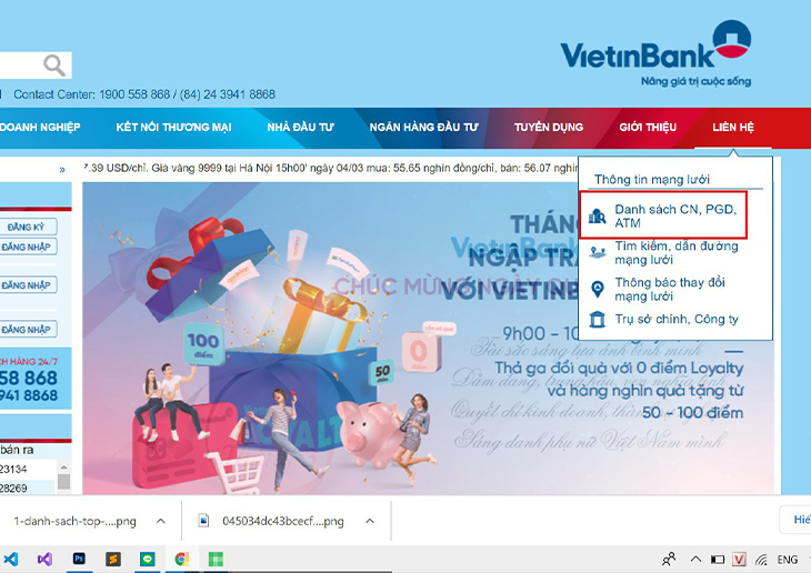 Tra cứu chi nhánh, phòng giao dịch ngân hàng Vietinbank