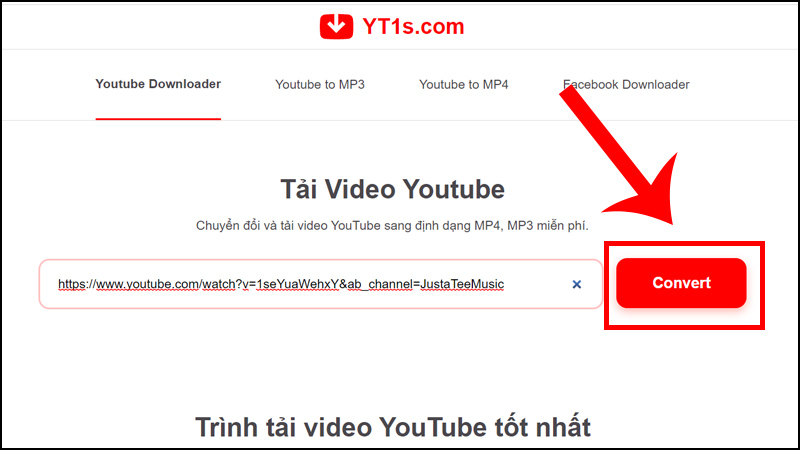 Tải video trên YouTube bằng YT1s online